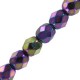 Czech Fire polished faceted glass beads 4mm Jet purple iris